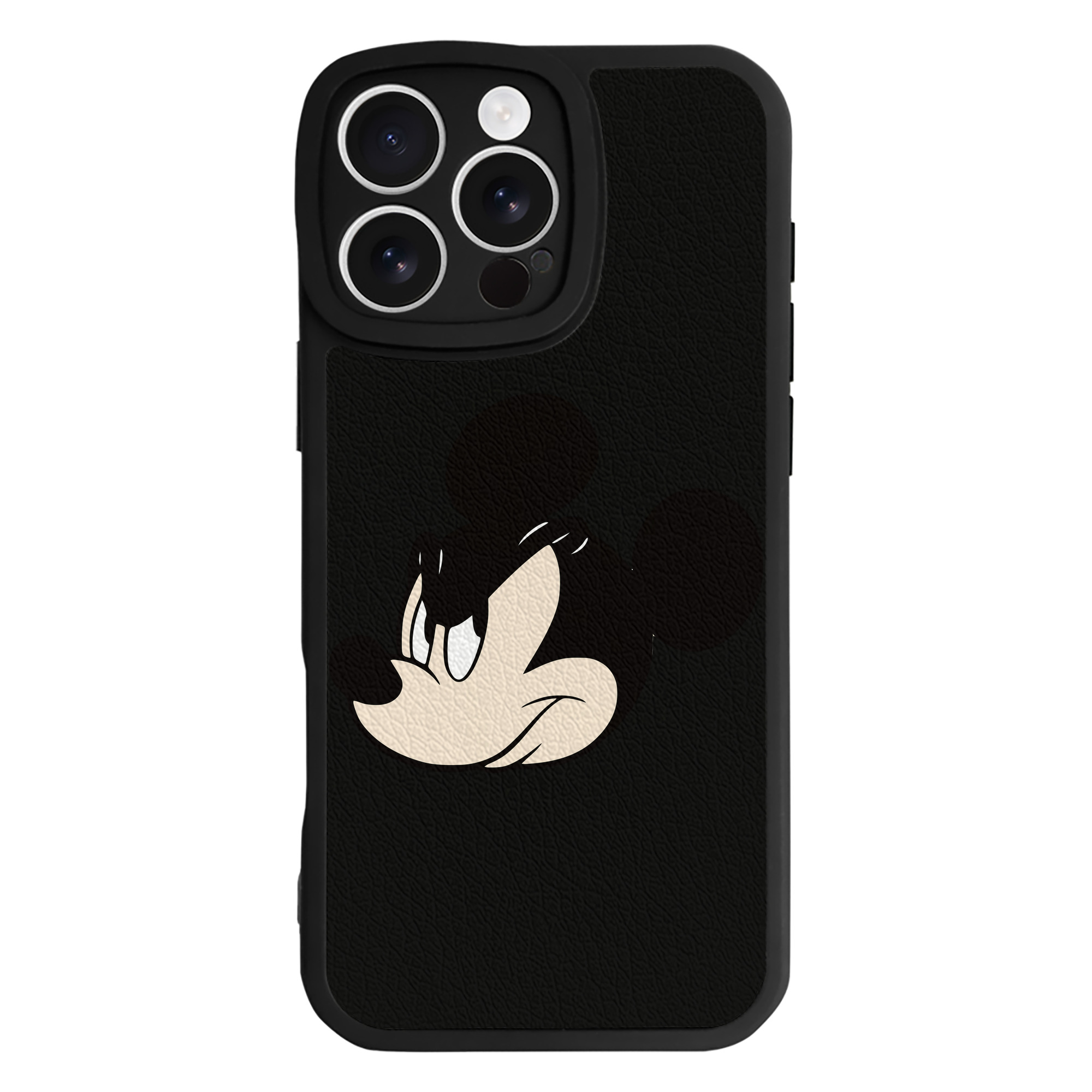 （画像用） ミッキーマウス Mickey Mouse 【iPhone 16シリーズ対応】シリコンスマホケース（レザー調） 材質：シリコン